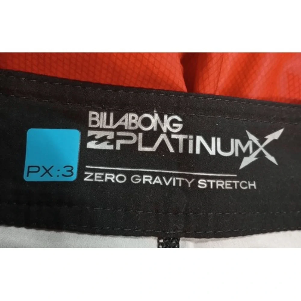 Billabong Platinum X PX3 Board Shorts Mens 36 Black Red Striped Stretch Bloke‎